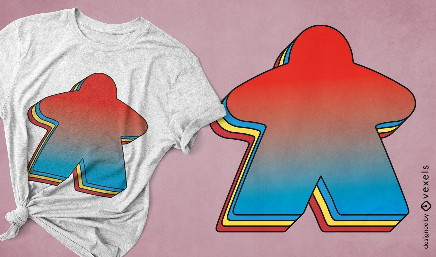 Abstract meeple t-shirt design