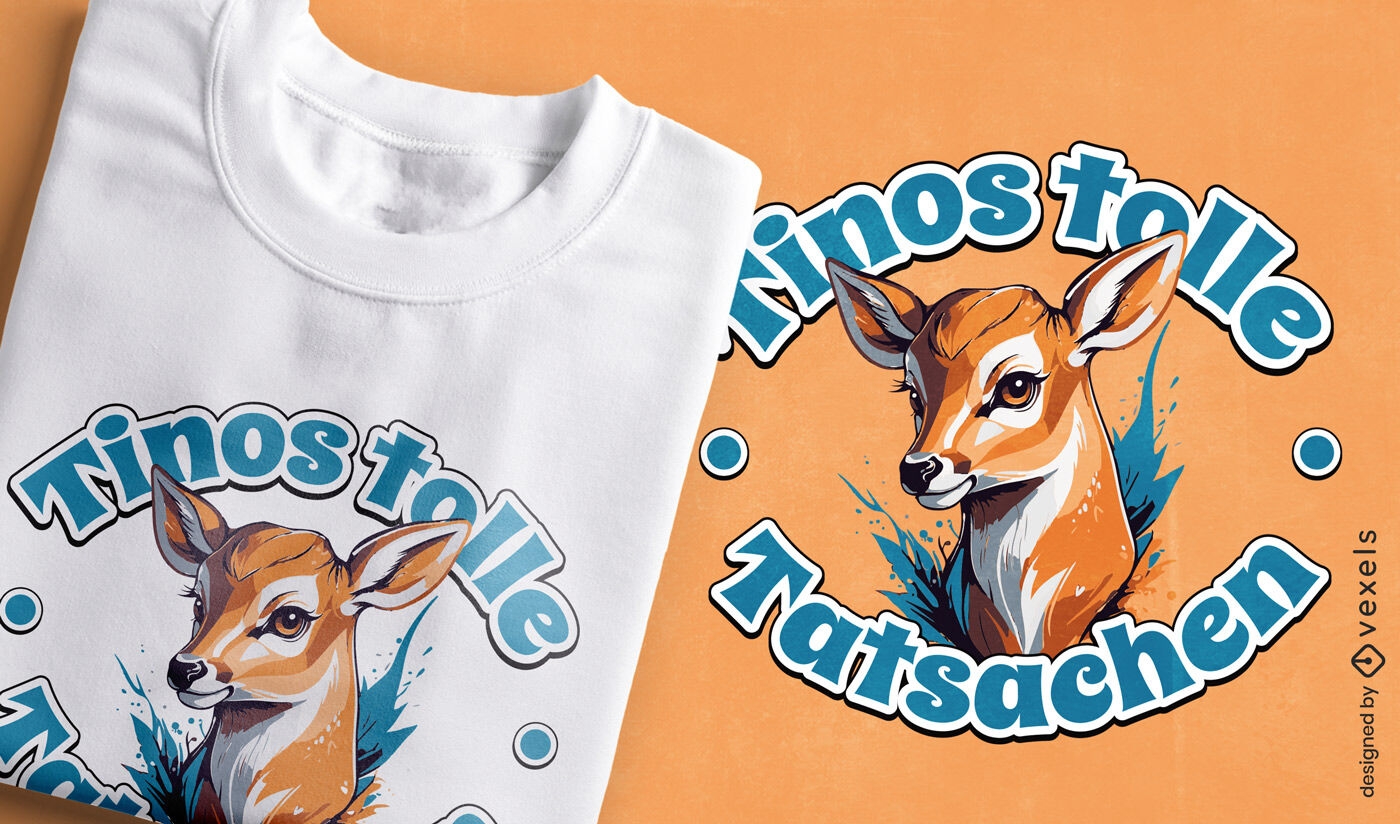 Diseño de camiseta de ciervo inspirado en la naturaleza.