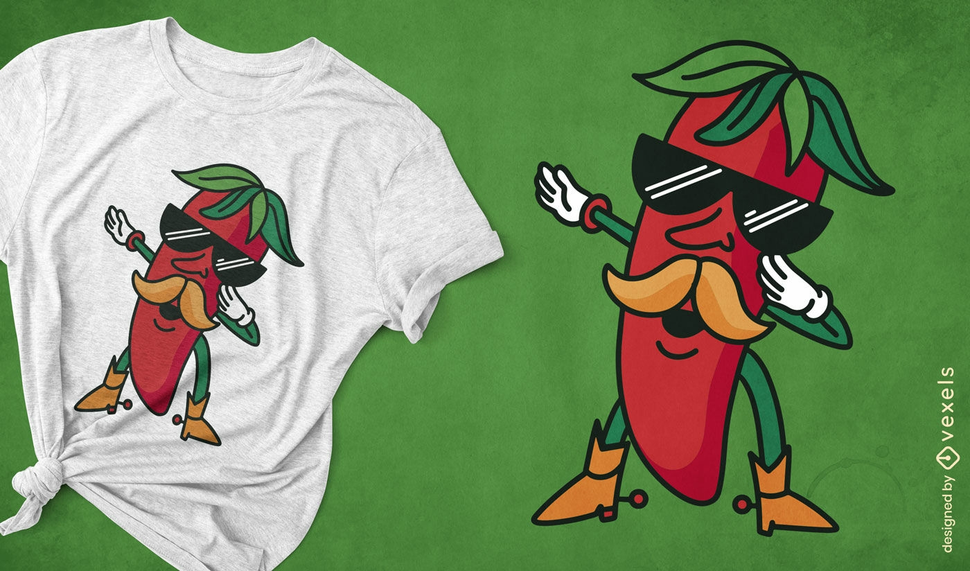 Spicy chili character t-shirt design