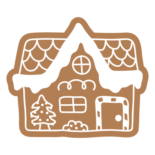 Casa de pan de jengibre color canela Diseño PNG