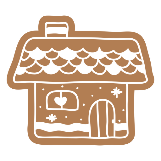 Braune Zeichnung eines Lebkuchenhauses PNG-Design