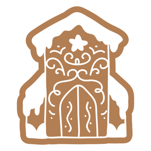 Cut out drawing of a gingerbread house PNG Design