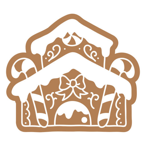 Verspieltes Lebkuchenhaus-Illustrationsdesign PNG-Design