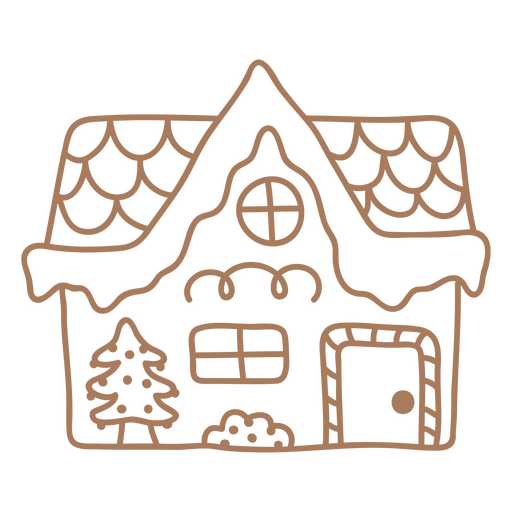 Verspieltes Illustrationsdesign für ein verschneites Haus PNG-Design