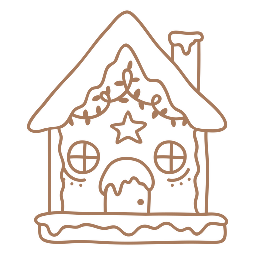 Brown gingerbread house PNG Design