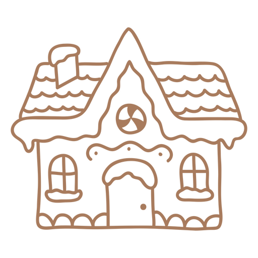 Gingerbread house adorned  with candy PNG Design