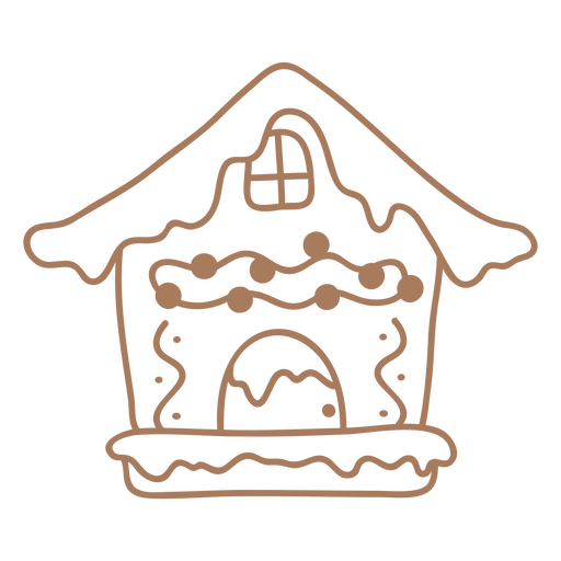 Verschneites Lebkuchenhaus PNG-Design