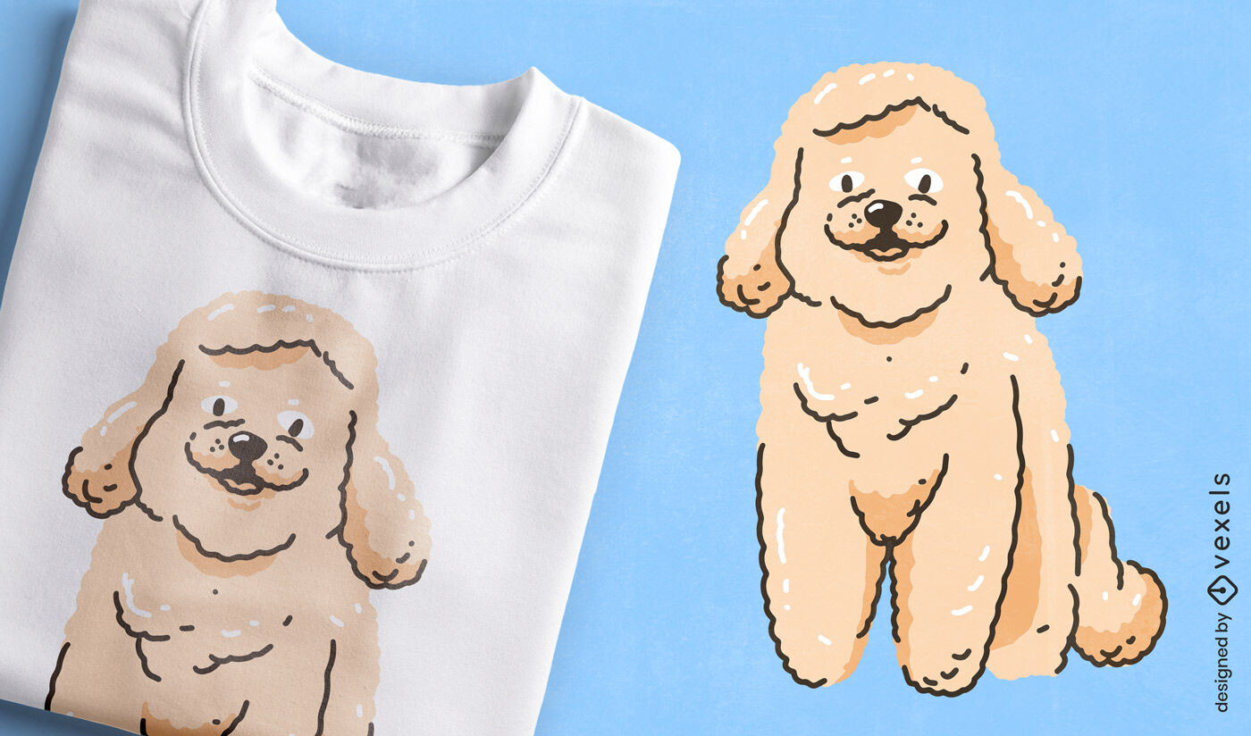 Encantador diseño de camiseta de caniche.