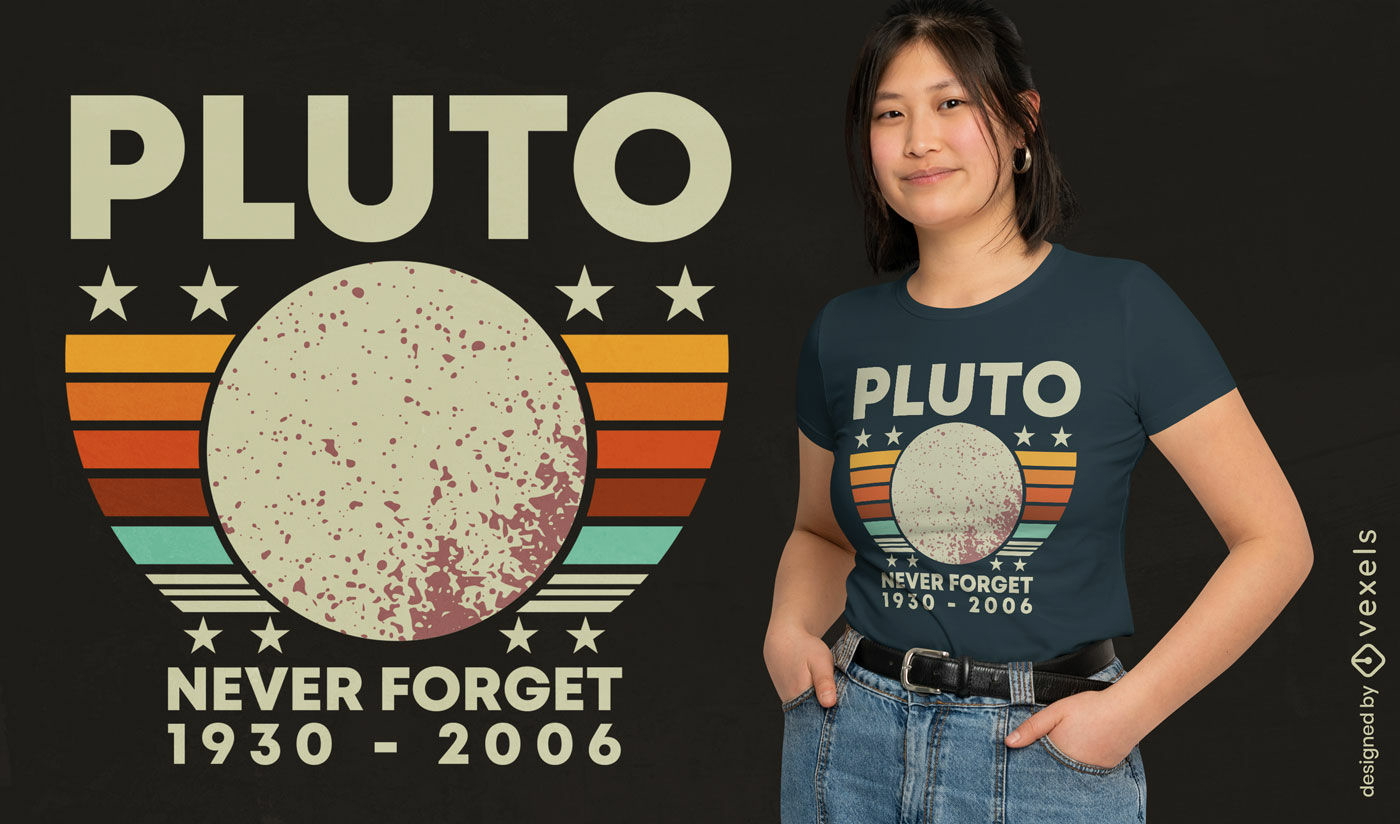 Diseño de camiseta de recuerdos de Plutón.