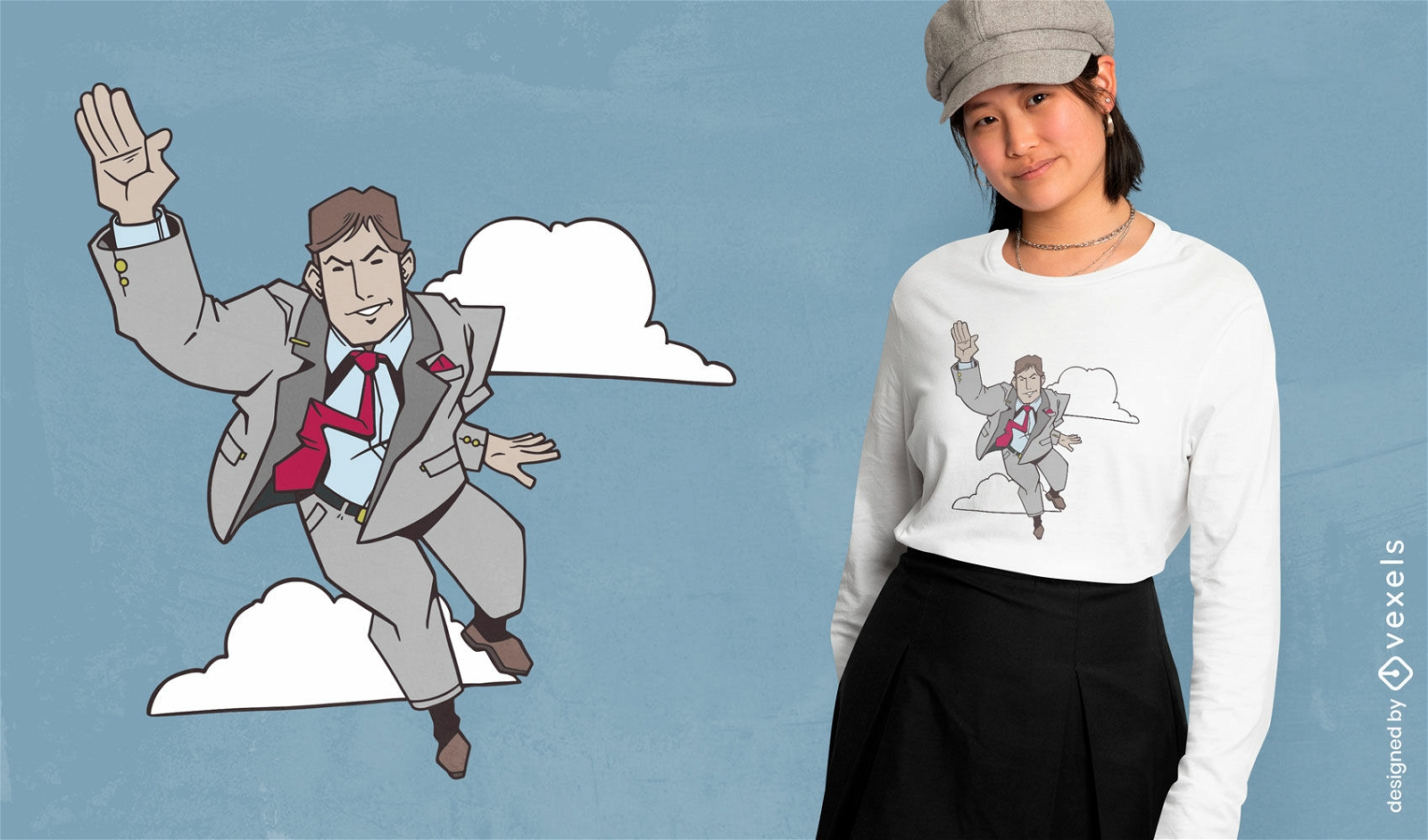 Flying salaryman t-shirt design