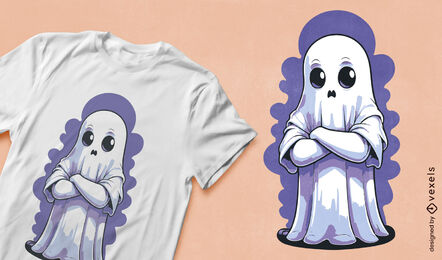 Arms-crossed Ghost Character T-shirt Design Vector Download