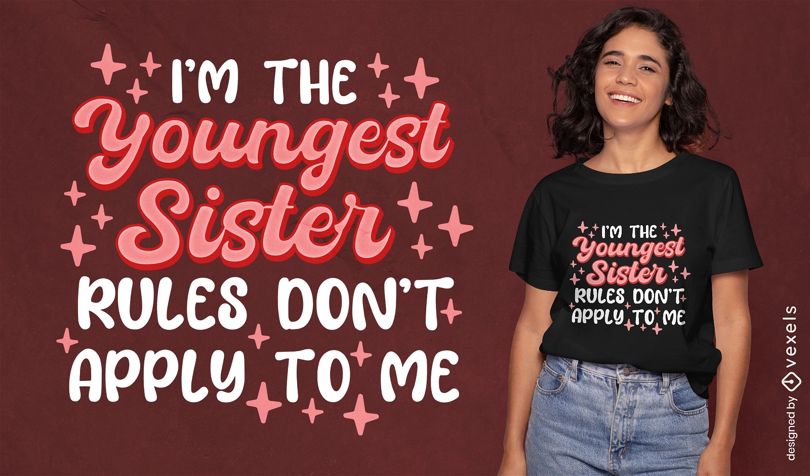 Diseño de camiseta con cita de reglas hermanas.