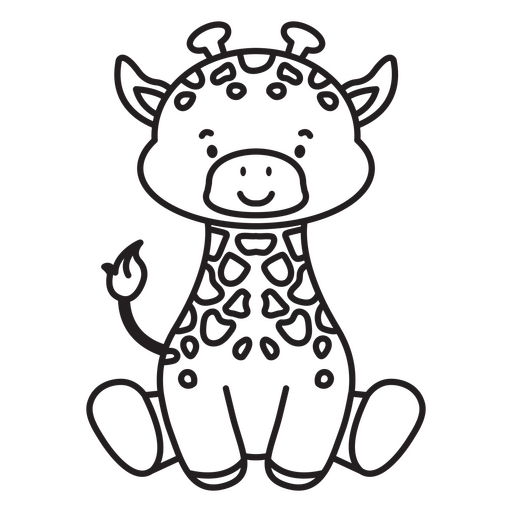 Desenho de girafa fofa Desenho PNG