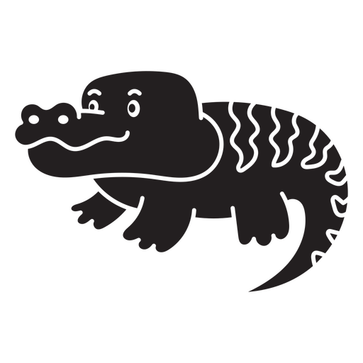 Black crocodile PNG Design
