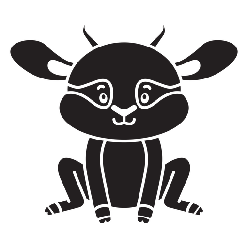 Silhueta negra de uma cabra sentada Desenho PNG