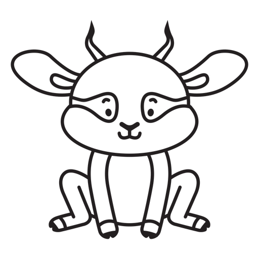 Black and white draw of a goat PNG Design