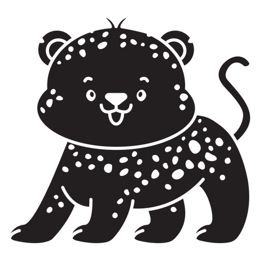 Cute leopard is standing PNG Design