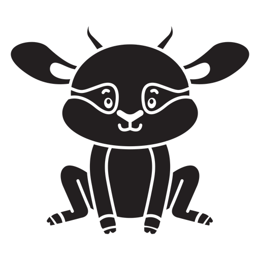 Cute silhouette of a goat sitting PNG Design