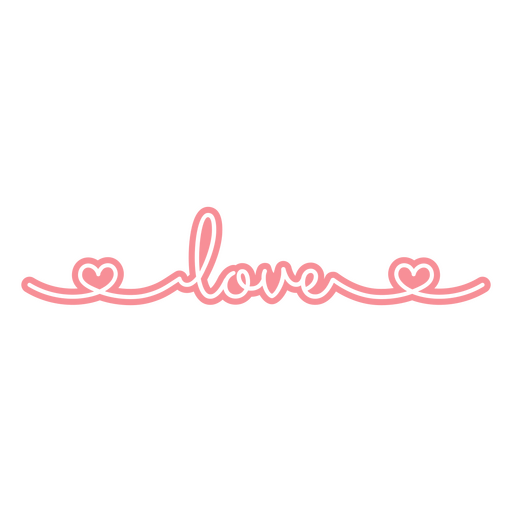The word love in pink PNG Design