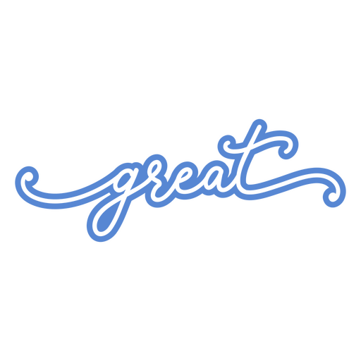 The word great written in blue PNG Design