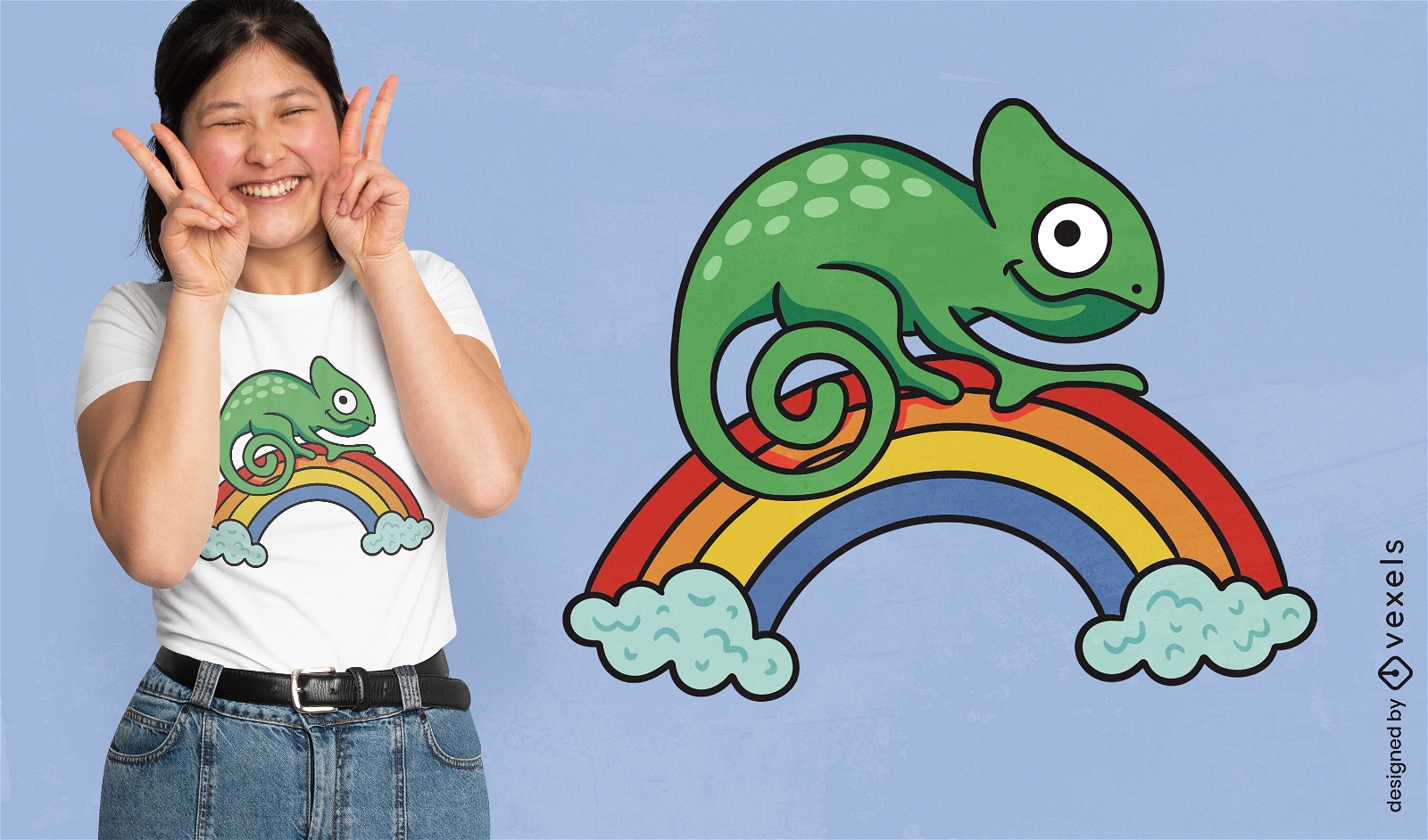 Chameleon rainbow t-shirt design