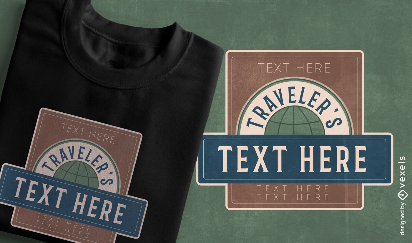 T-Shirt-Design mit Reiseabzeichen