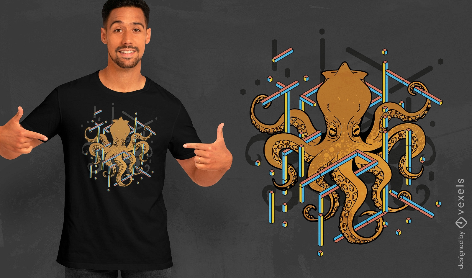 Squid geometric t-shirt design