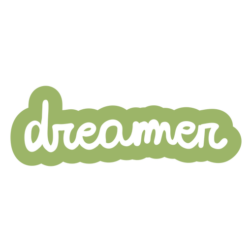 The word dreamer written in green PNG Design