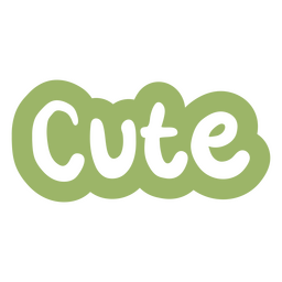 The Word Cute In Green PNG & SVG Design For T-Shirts