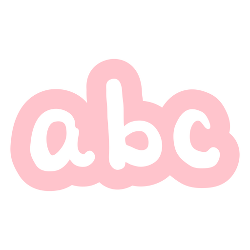 La palabra abc en rosa. Diseño PNG