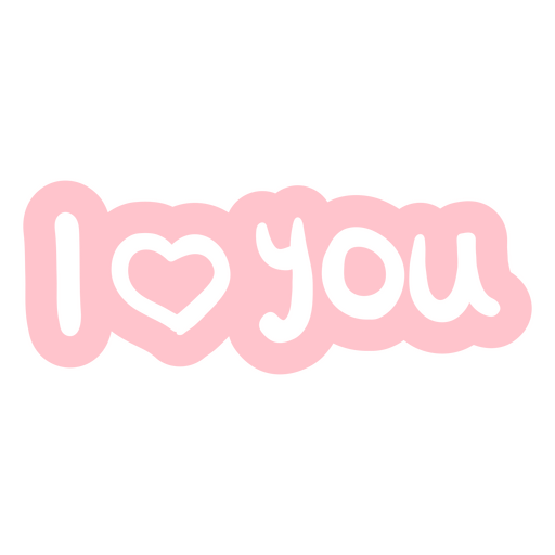The word i love you in pink PNG Design