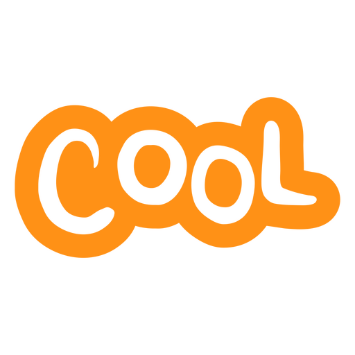 Das Wort cool in Orange PNG-Design