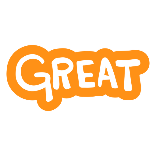 The word great in orange PNG Design