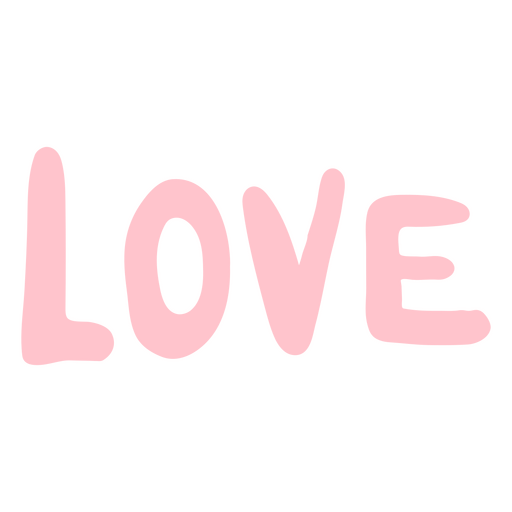 The word love written in pink letters PNG Design