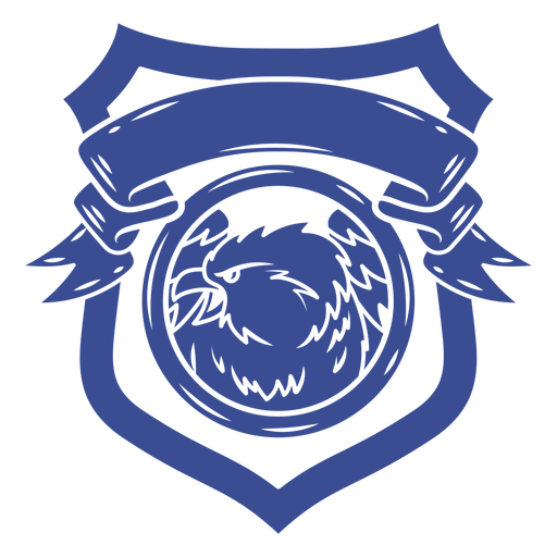 Escudo azul con un águila. Diseño PNG