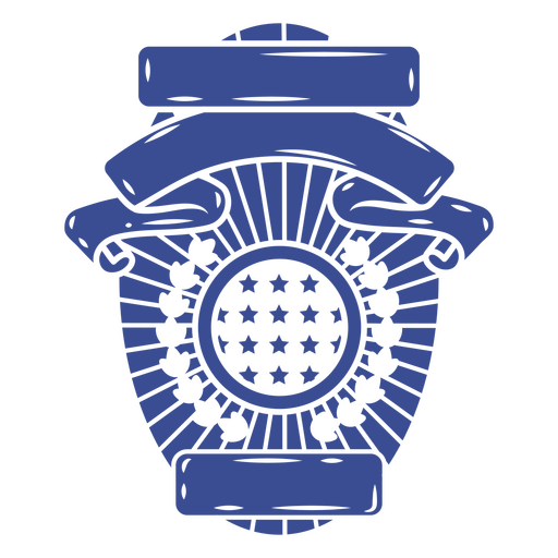Distintivo azul com estrelas Desenho PNG