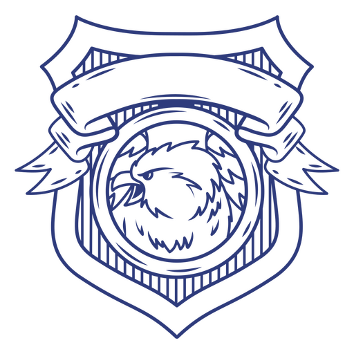 Diseño de emblema de águila con banner personalizable. Diseño PNG