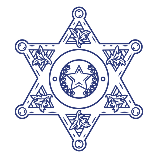 Blue sheriff's star PNG Design