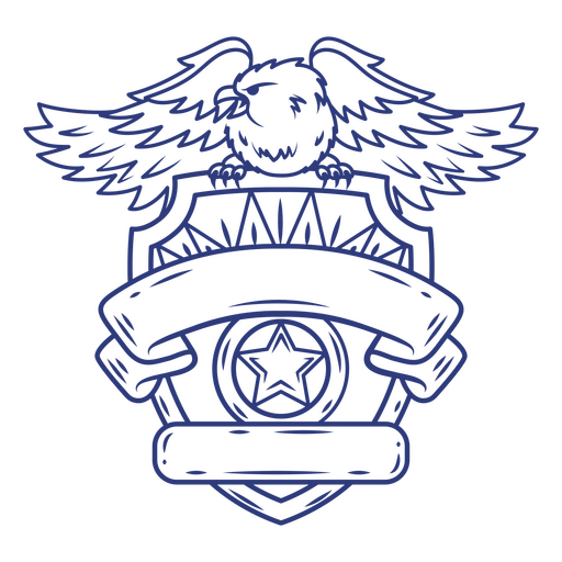 Águila con alas en un escudo. Diseño PNG