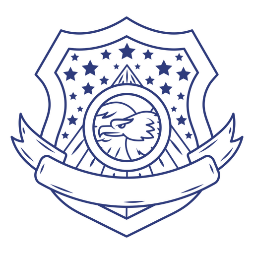 Diseño de insignia de emblema de águila con estrellas. Diseño PNG