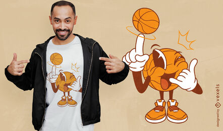 Cartoon Basketball T-shirt Design Vector Download