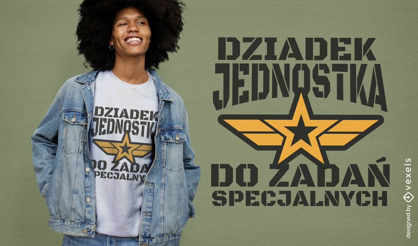 Design de camiseta estrela militar