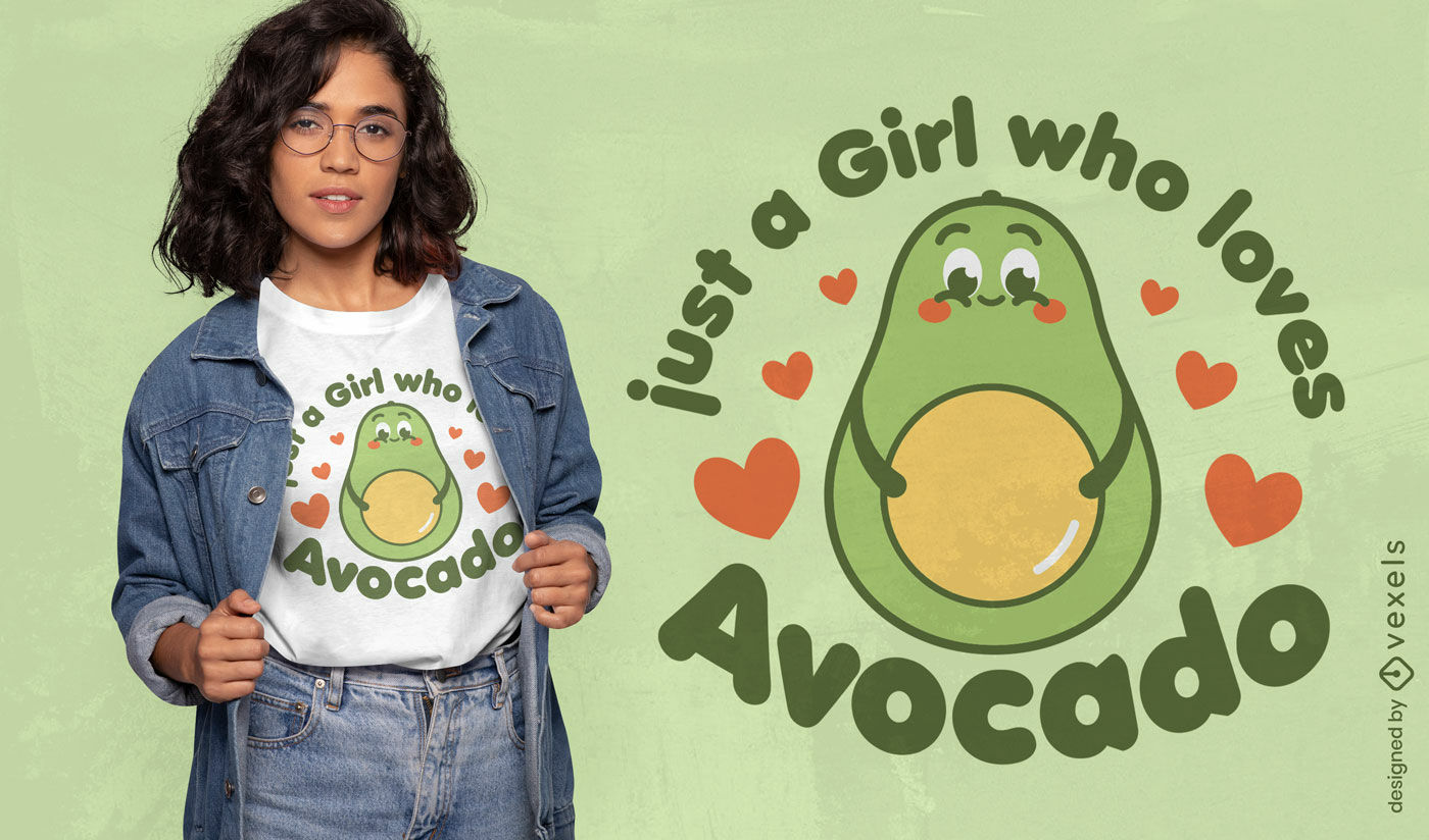 Diseño de camiseta de amor de aguacate.