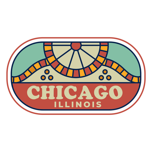 Design vintage de marco de Chicago Desenho PNG