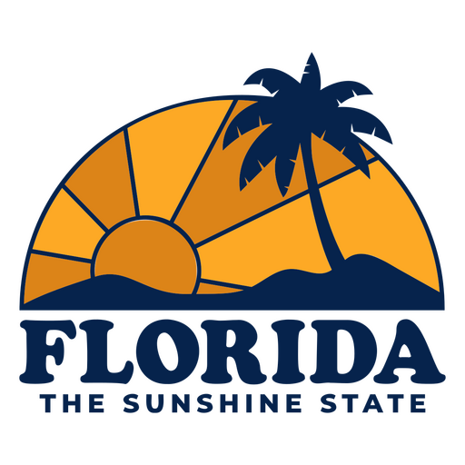 Grafikdesign mit tropischer Palme und Sonnensilhouette PNG-Design