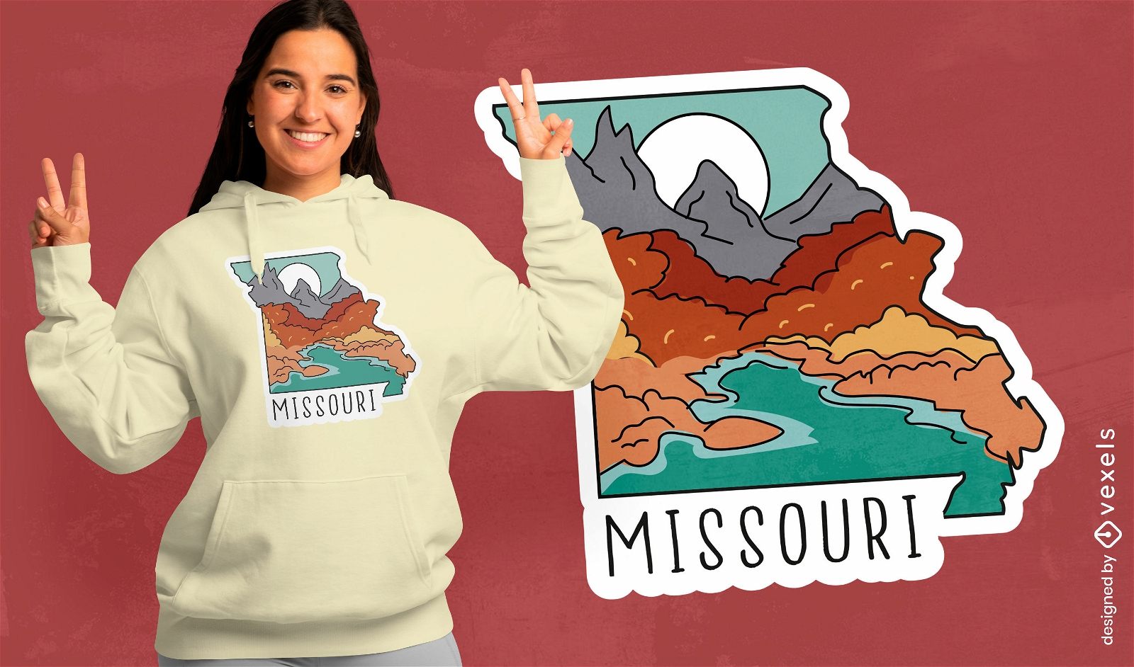 Diseño de camiseta del orgullo del estado de Missouri.