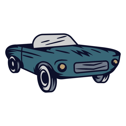 Classic blue sports car illustration design PNG Design