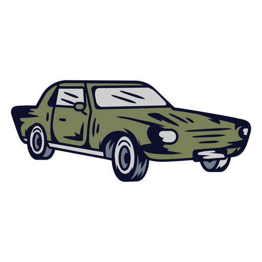 Grünes Auto-Illustrationsdesign im Retro-Stil für Bekleidung PNG-Design