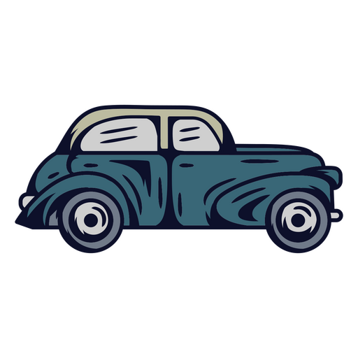 Ilustración de coche clásico con detalles únicos Diseño PNG