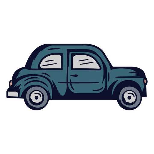 Ilustración de coche clásico con diseño divertido Diseño PNG